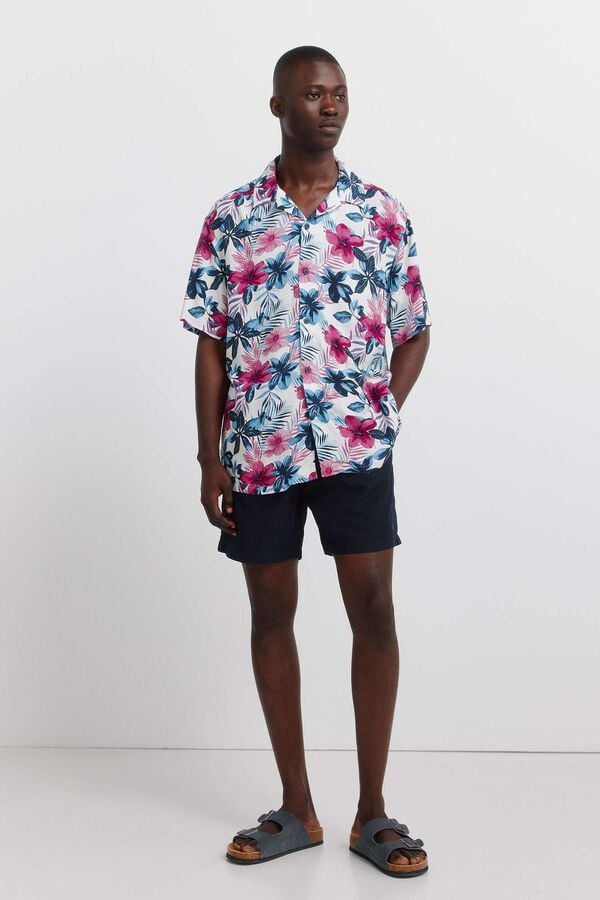 Springfield Fato de banho liso comprido azul