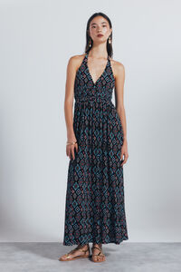 Springfield midi decote com halter e estampado