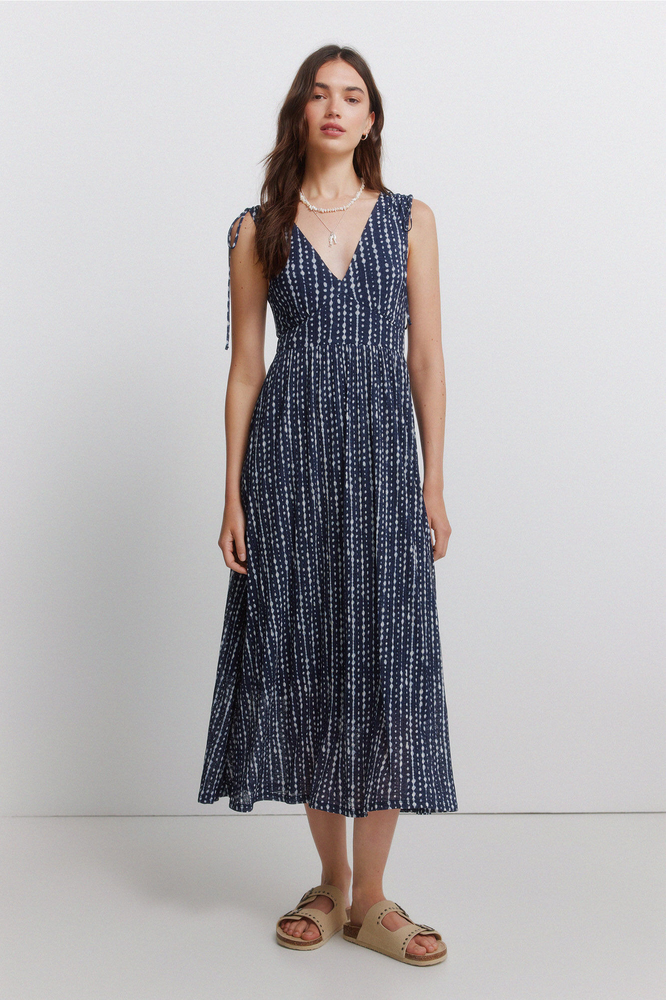 Springfield Vestido tirantes frunces hombros