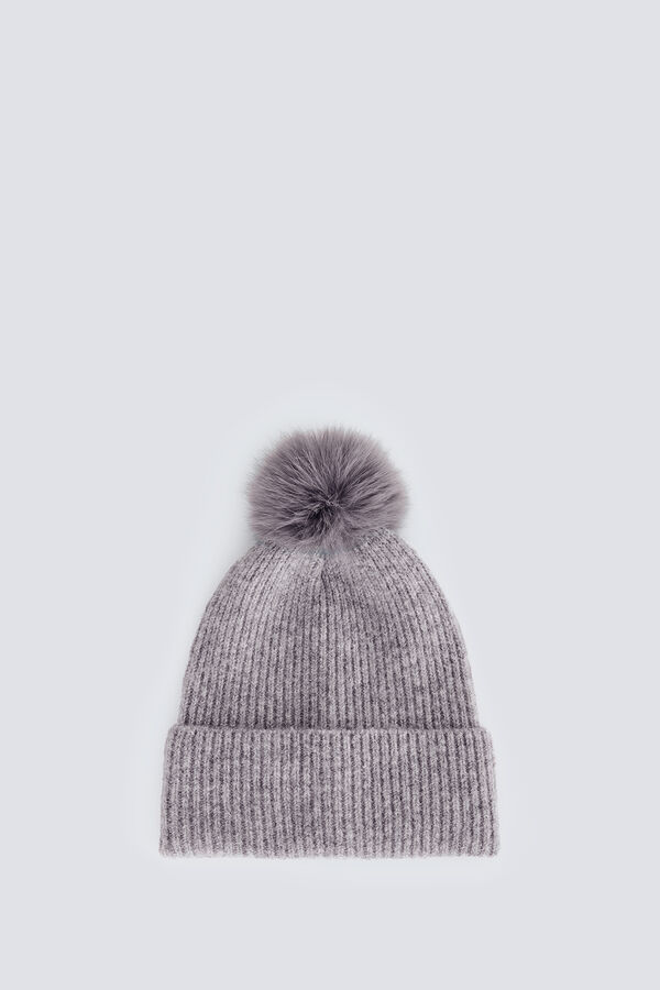 Springfield Bon&eacute; de malha pompom cinzento