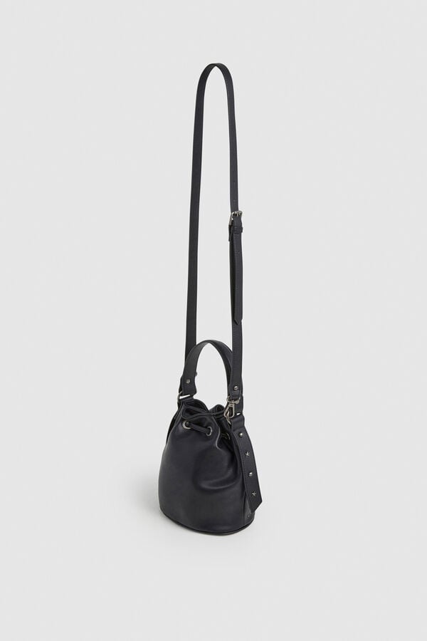 Pepe Jeans Bolsa balde com efeito de couro preto