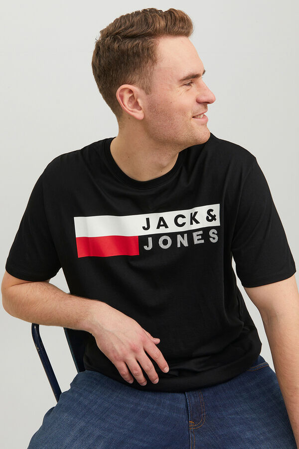 Jack & Jones PLUS Basic logo T-shirt black