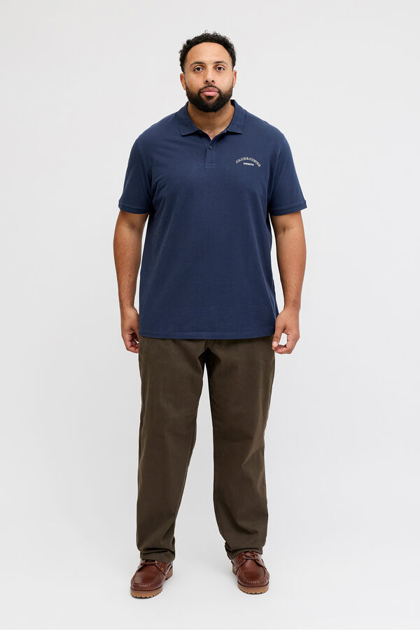 Jack & Jones PLUS Polo b&aacute;sico manga curta azul