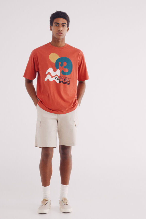 Springfield Camiseta com motivo de formas vermelho