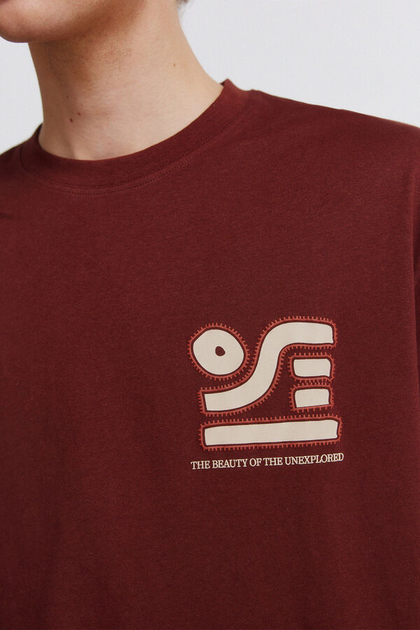 Springfield T-shirt bordado &eacute;tnico castanho