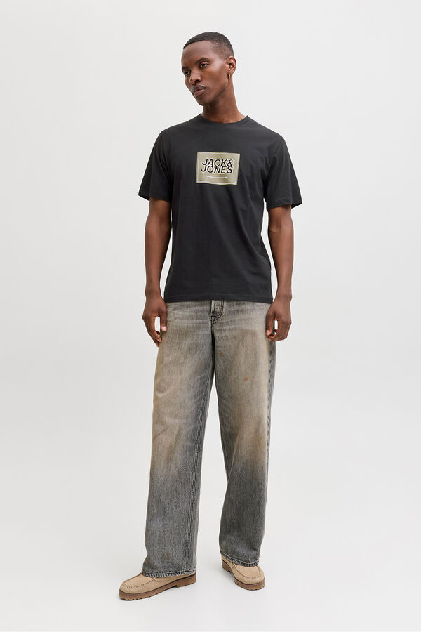 Jack & Jones Camiseta b&aacute;sica com logo preto