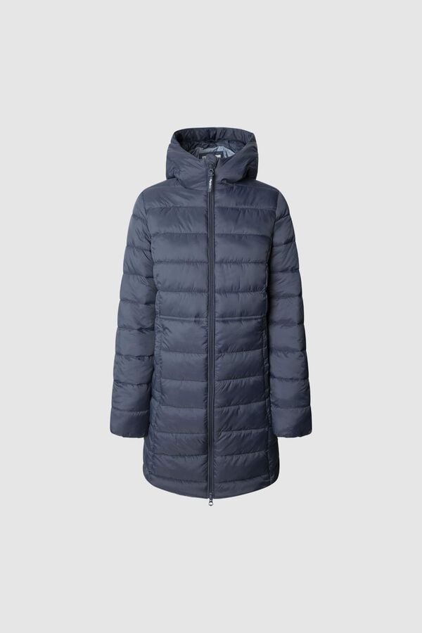 Pepe Jeans Jaqueta longa acolchoada de plumas azul