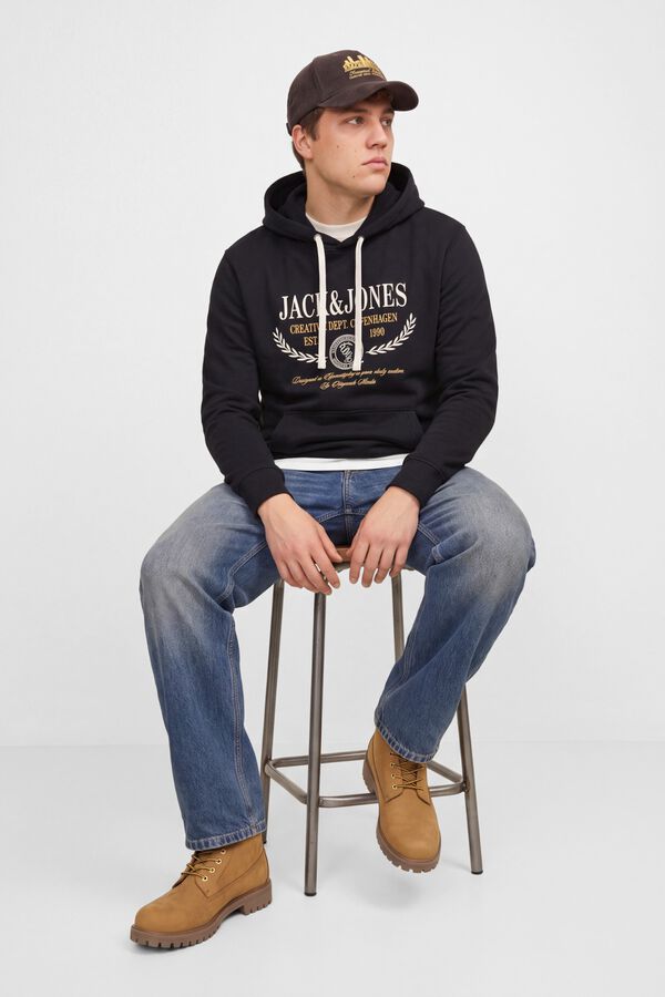 Jack & Jones PLUS Sweatshirt relaxed com capuz preto