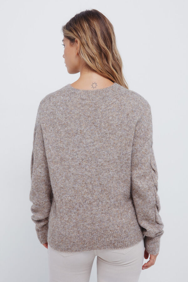 Springfield Camisola trançado em V cinzento