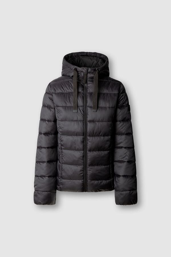 Pepe Jeans Sobretudo acolchoado com capuz e bolsos preto