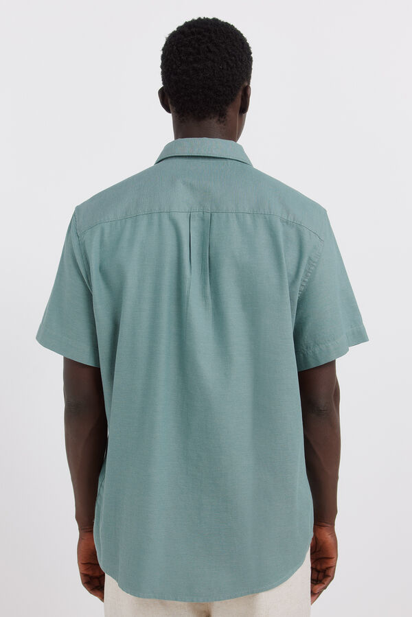 Springfield Camisa de manga curta com estrutura bicolor azul