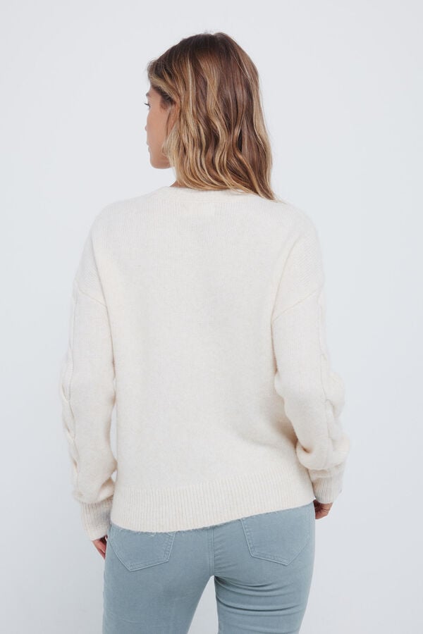 Springfield Camisola trançado em V vison