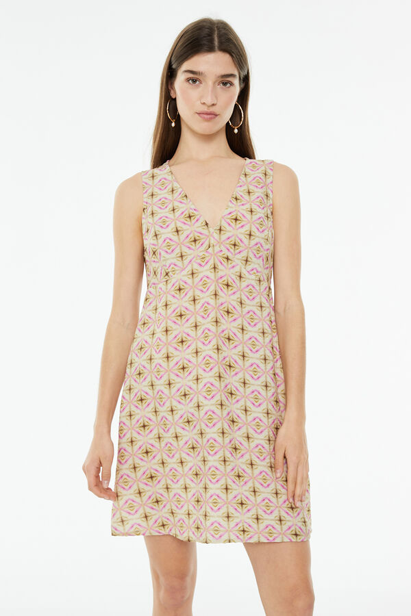 System Action Vestido curto com estampado geométrica estampado