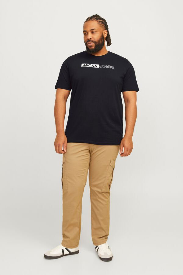 Jack & Jones PLUS T-shirt slim manga curta preto