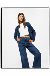 Springfield Jeans Culotte Lavagem Sustentável azul