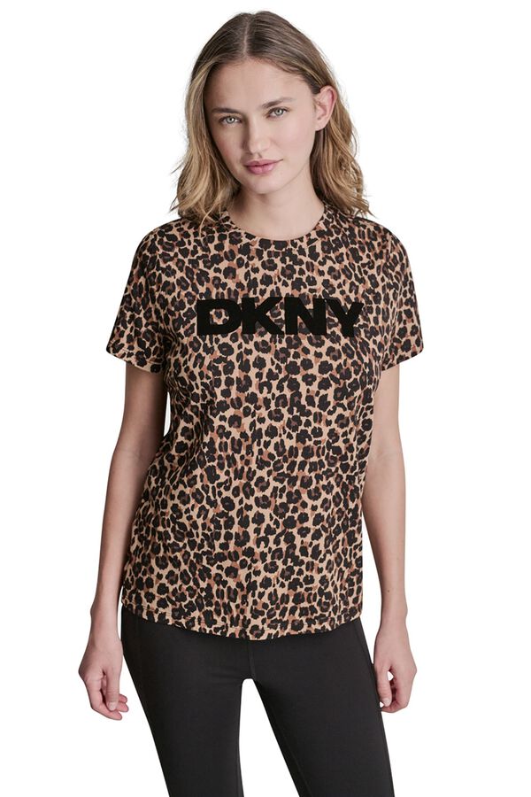 DKNY T-shirt de manga curta estampada castanho