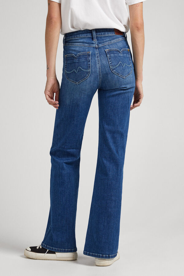 Springfield Jeans flare tiro alto azul medio