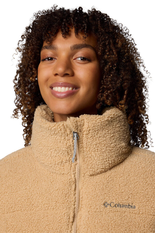 Columbia Chaqueta acolchada de forro polar sherpa Columbia Puffect™ para mujer beige