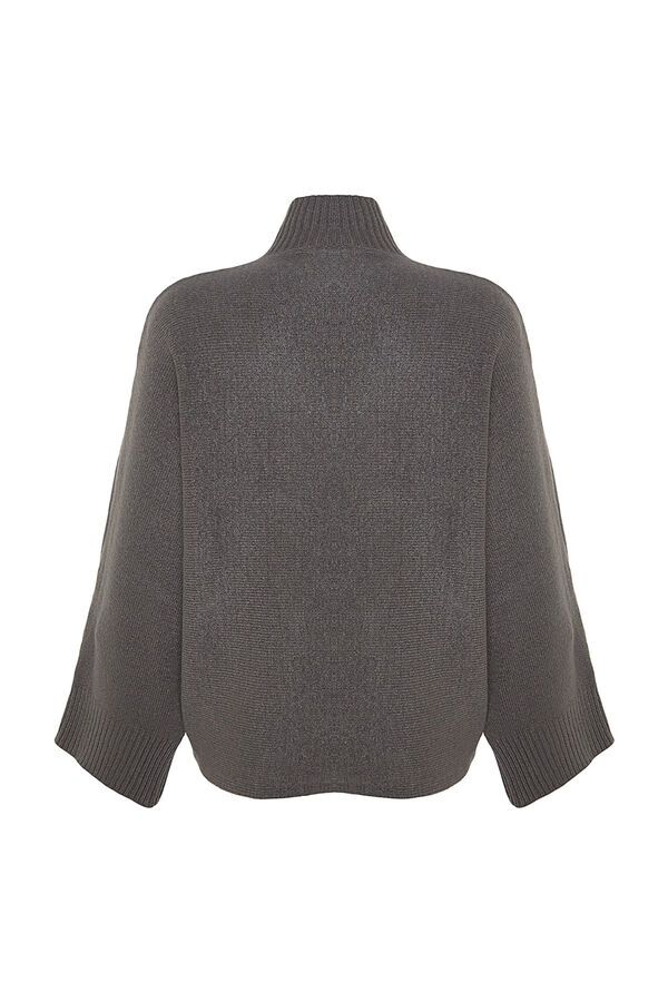 Trendyol Camisola larga de gola alta cinzento