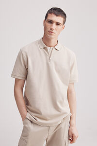 Springfield Polo piqué com fecho-éclair e regular fit