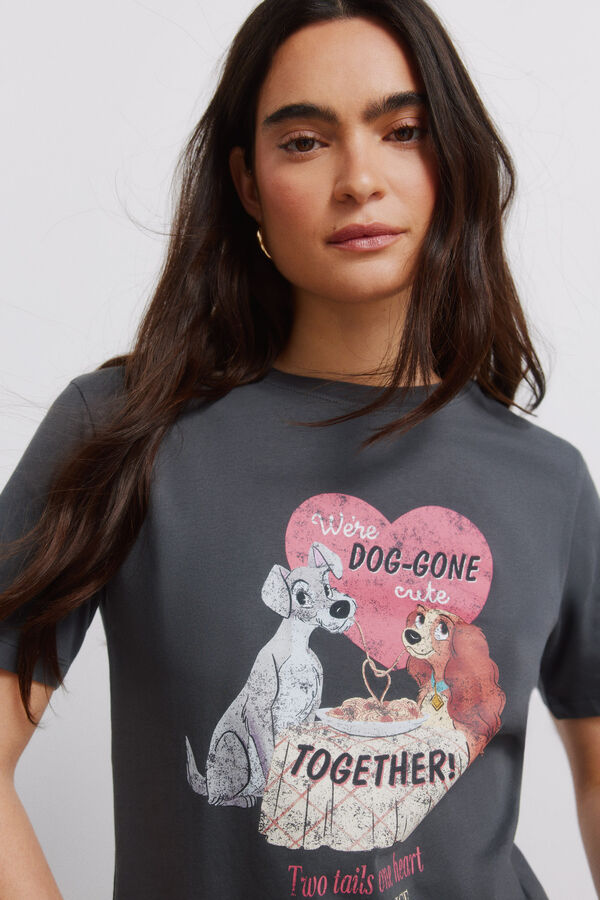 Springfield T-shirt de manga curta com desenho cinzento