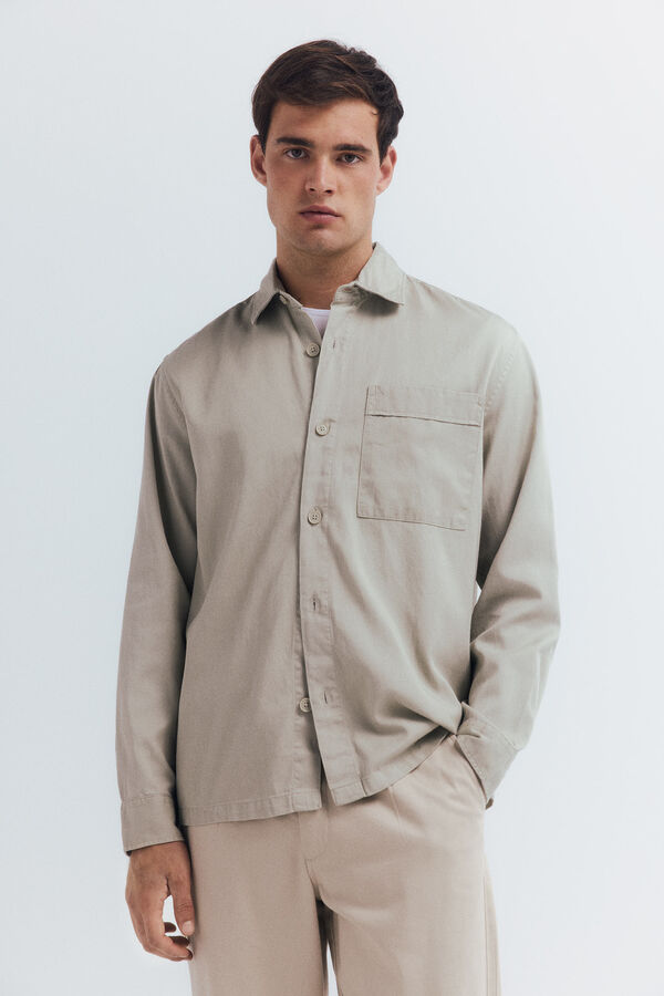Springfield Sobrecamisa de tencel oversized branco