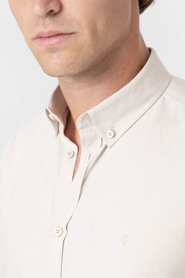 Celopman Camisa Oxford lisa bege