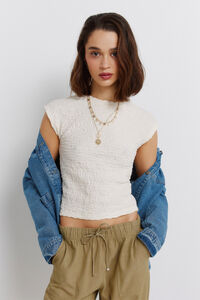 Springfield T-shirt manga comprida com estrutura