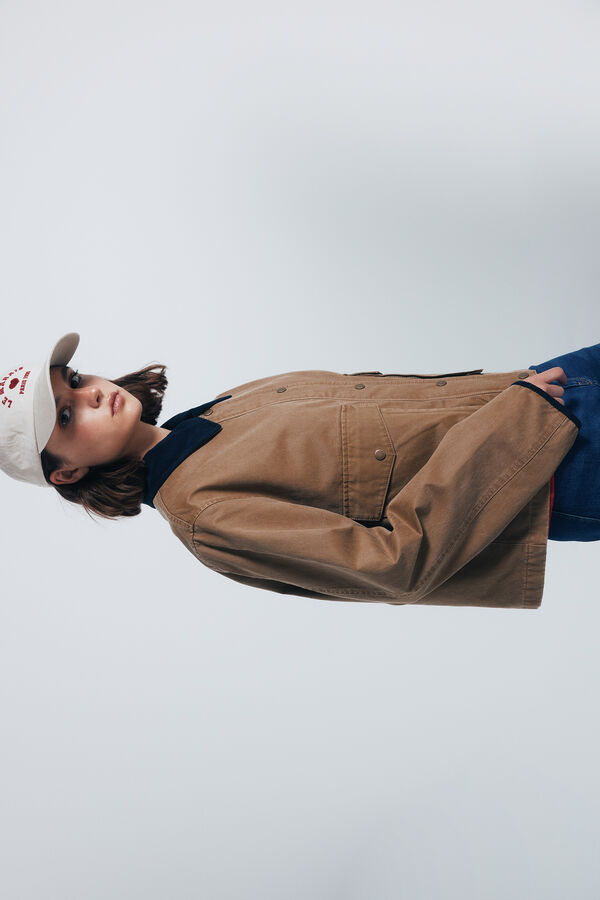 Springfield Casaco curto encerado azul