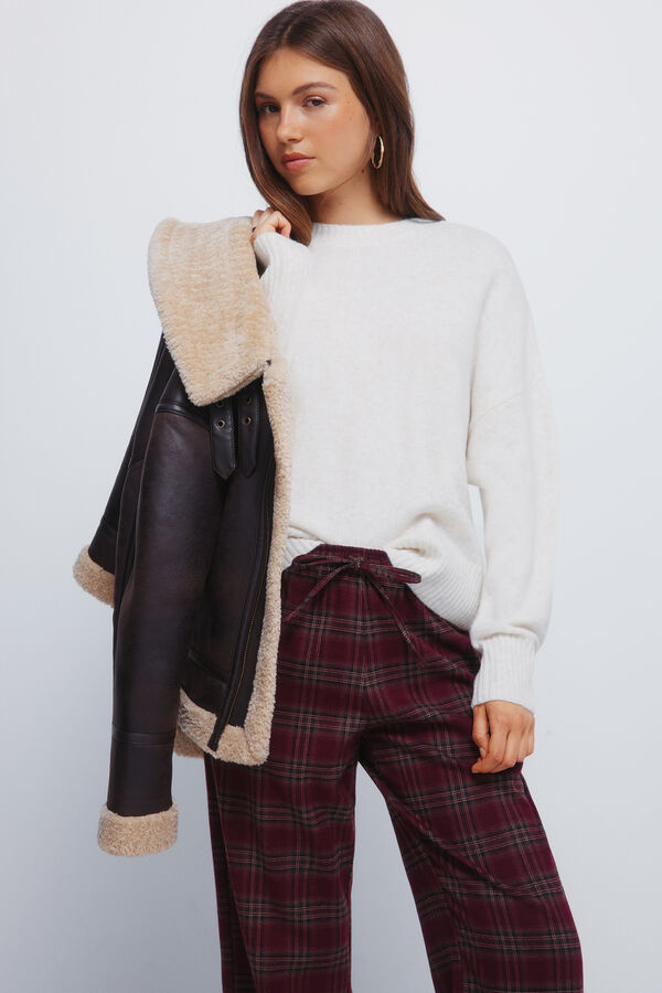 Springfield Calças jogger xadrez estampado