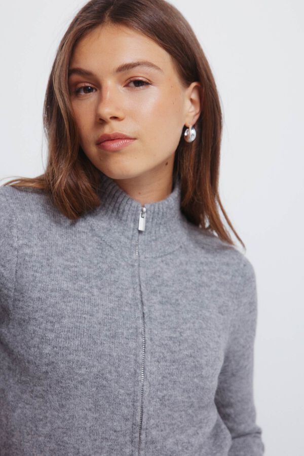 Springfield Cardigan com fecho-éclair cinzento