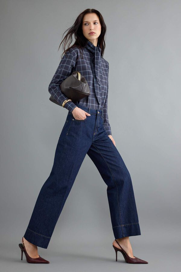 Trendyol Cal&ccedil;as jeans wide leg azul