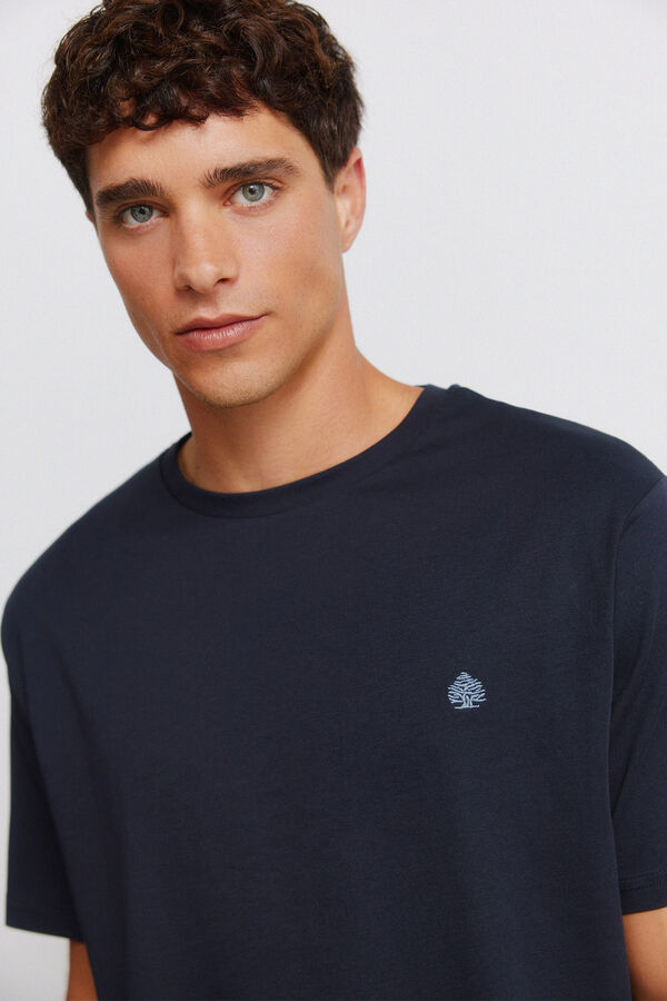 Springfield T-shirt b&aacute;sica com logo Springfield azul