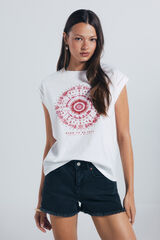 Springfield Camiseta estampada étnica com mangas bege