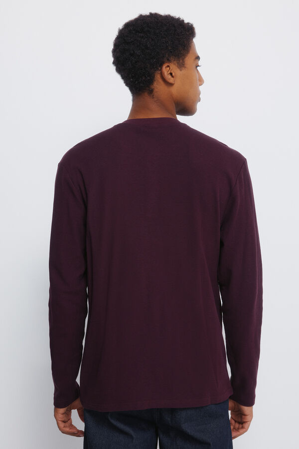 Springfield T-shirt de gola padeiro manga com gola estilo padeiro vermelho