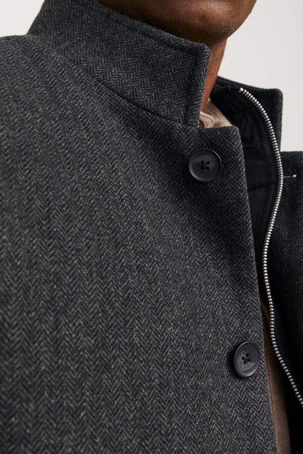 Jack & Jones Sobretudo curto de l&atilde; cinzento