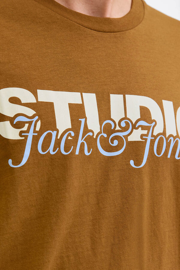 Jack & Jones T-shirt manga Studio castanho