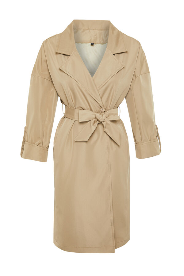 Trendyol Gabardina oversize comprida bege