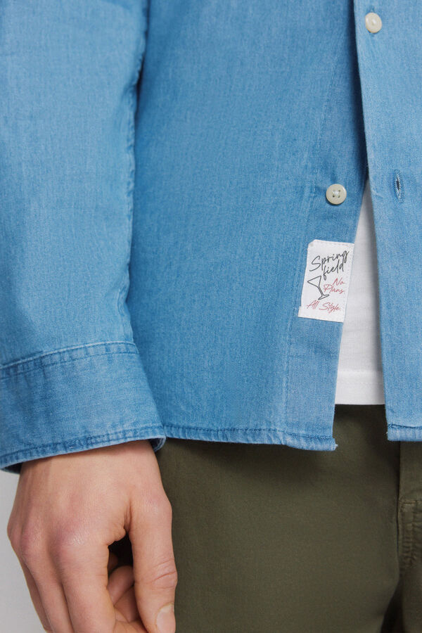 Springfield Camisa de ganga azul