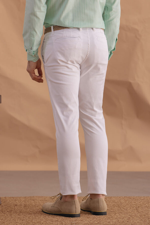 Celopman Calça Chino Skinny  branco