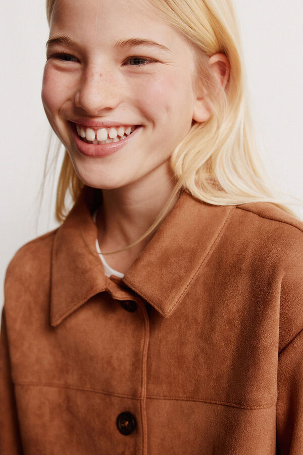 Springfield Kids Casaco para menina em camur&ccedil;a sint&eacute;tica cru