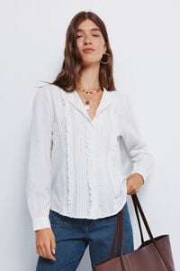 Springfield Blusa romântica de schiffly