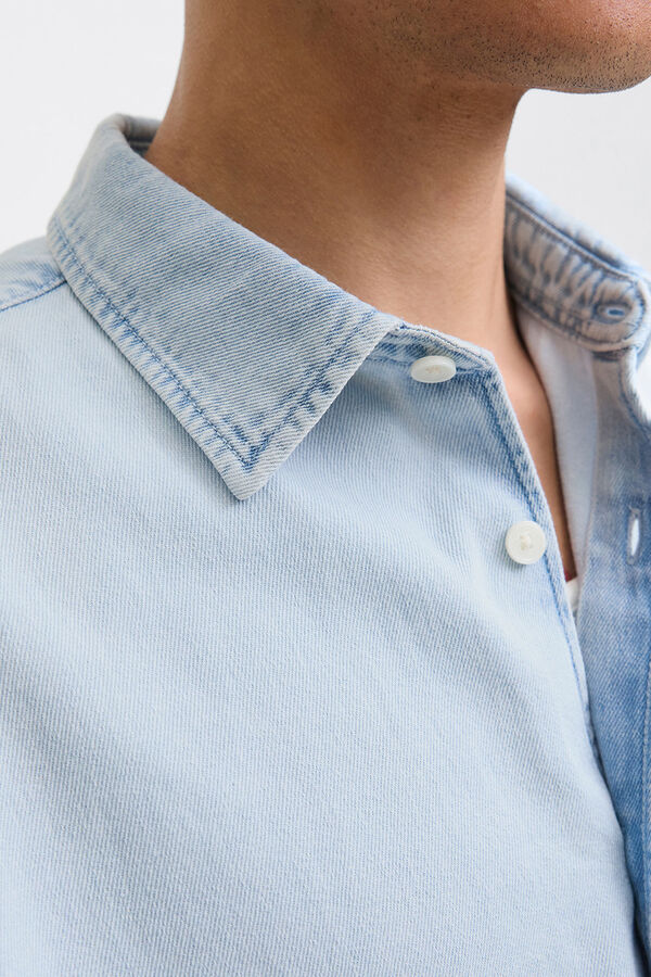 Jack & Jones Camisa denim manga comprida em sarja azul