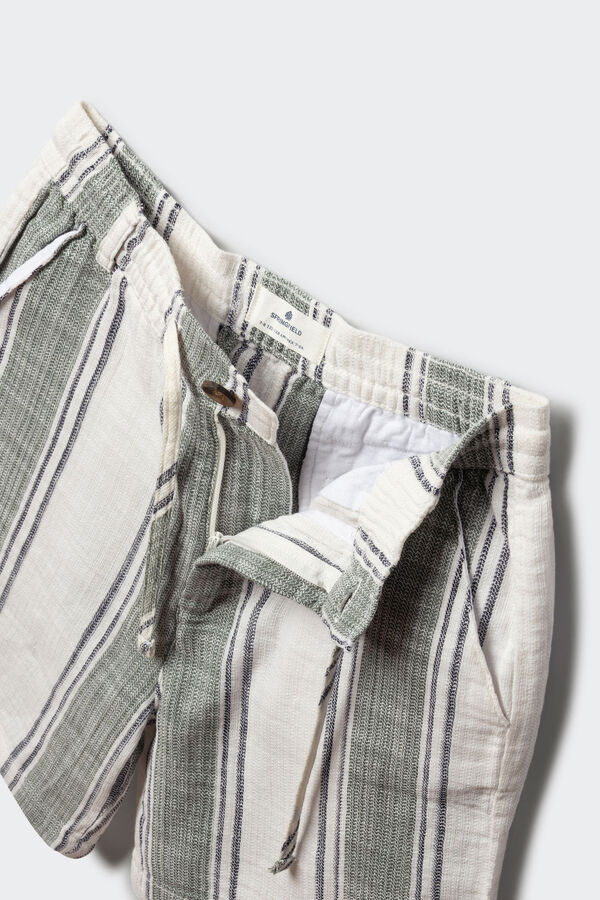 Springfield Kids Bermudas de riscas para menino verde