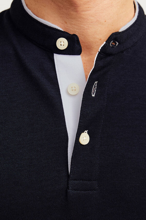 Jack & Jones Polo slim fit gola mao azul