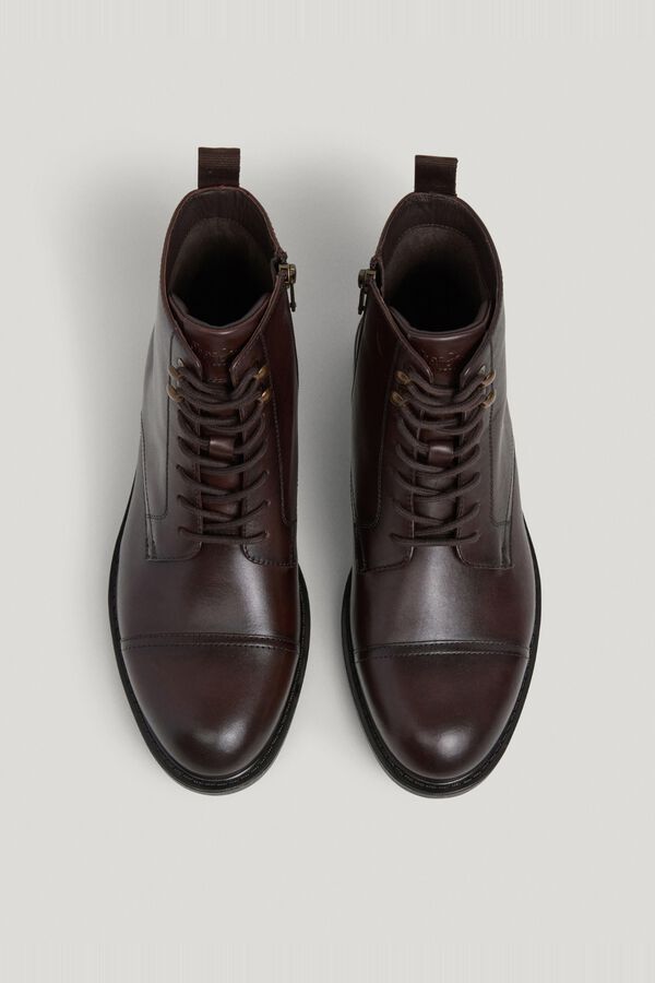Pepe Jeans Botas de pele com fecho-&eacute;clair castanho