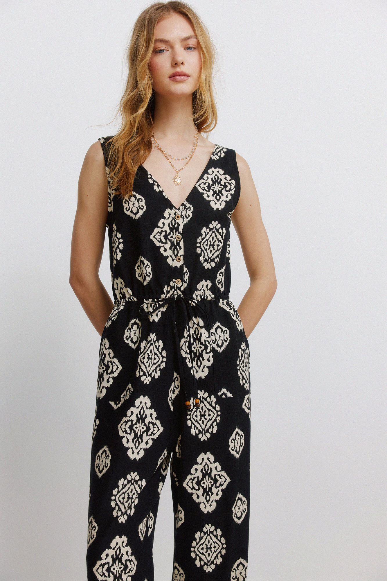 Springfield Macac&atilde;o sem mangas estampado