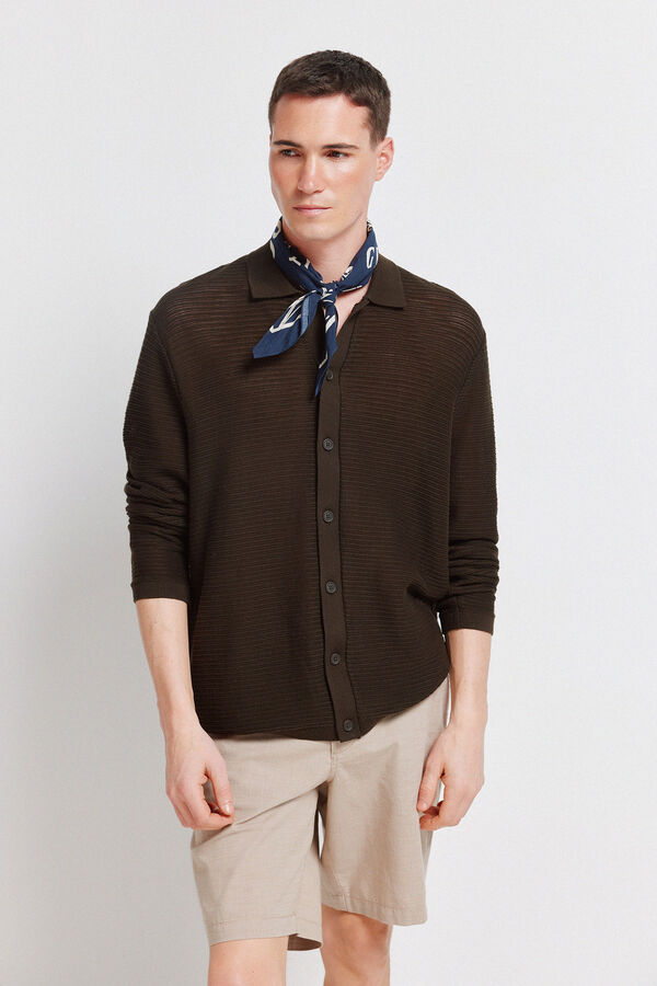 Springfield Casaco de malha estruturado cru