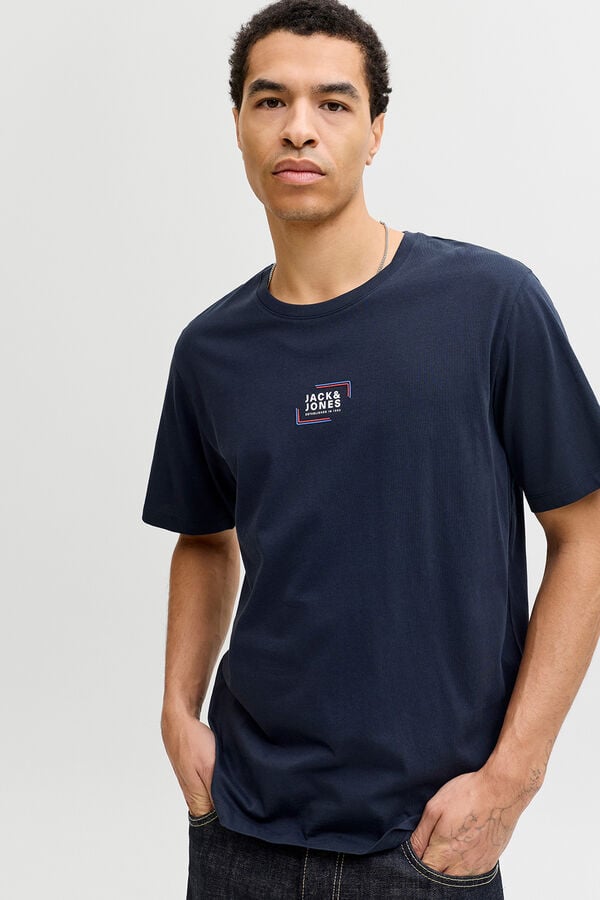 Jack & Jones T-shirt com logo na frente azul
