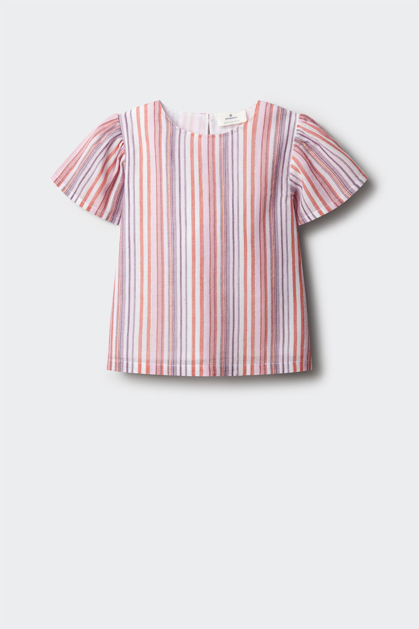 Springfield Kids Blusa manga curta &agrave;s riscas de lurex menina
